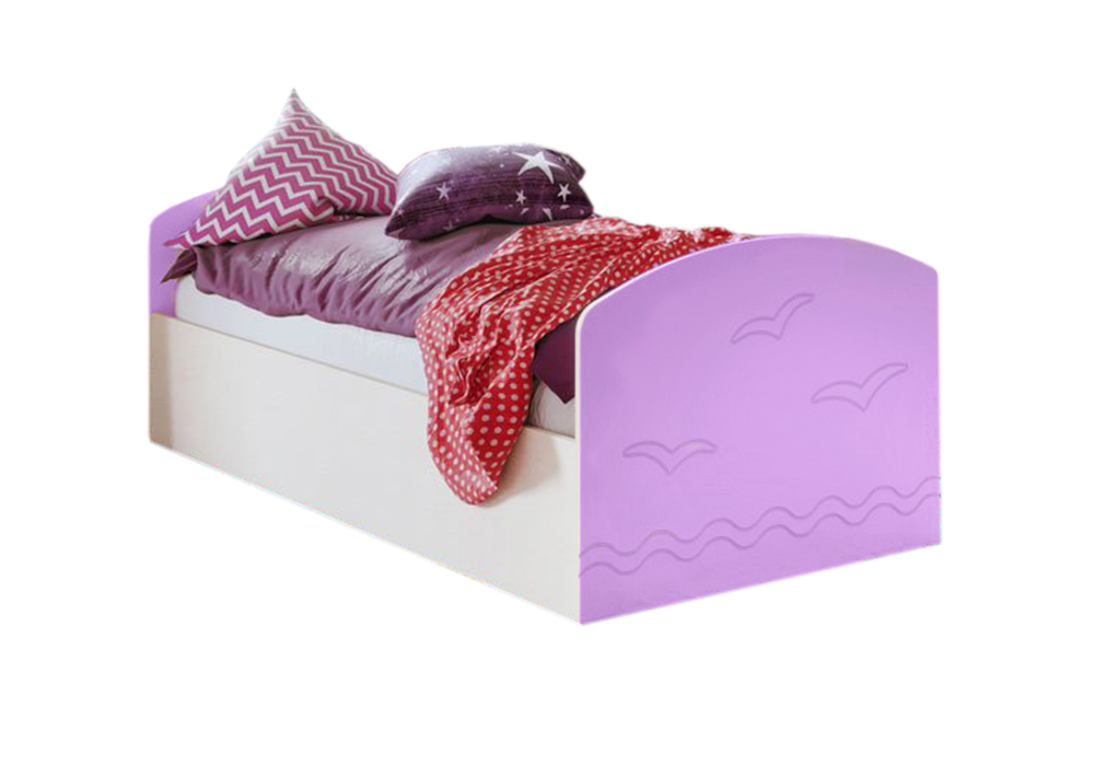 Кровать Юниор-2 сиреневый / дуб беленый