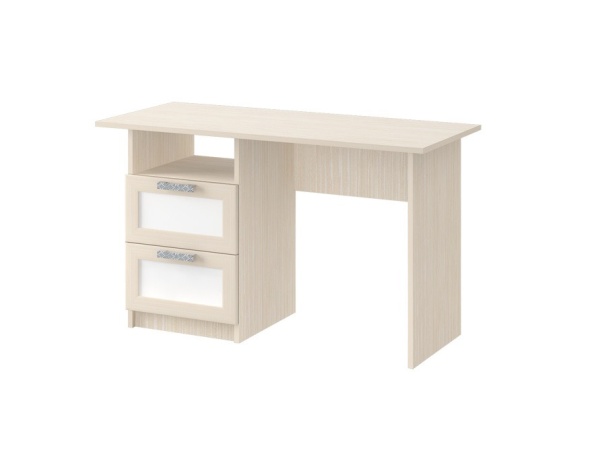 Стол Письменный ДЮ-04 Юнга-7 ЛДСП Белый ХДФ+Рамочный Профиль/Ясень Шимо Светлый (Д-1100 x В-750 x Г-550 мм)