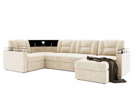 Диван Угловой Тидус с ножками-кубышками Ш-3000 х Г-1700 х В-950 мм/Спальное место Ш-1250 х Г-2600 мм